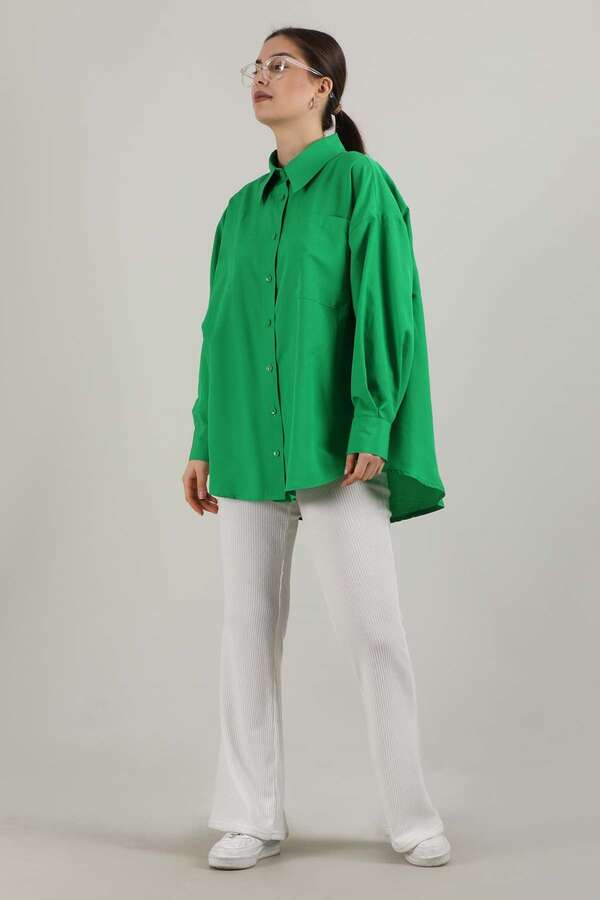 Oversize Pocket Shirt Green - 4