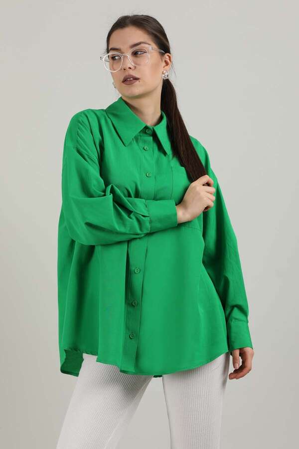 Oversize Pocket Shirt Green - 2