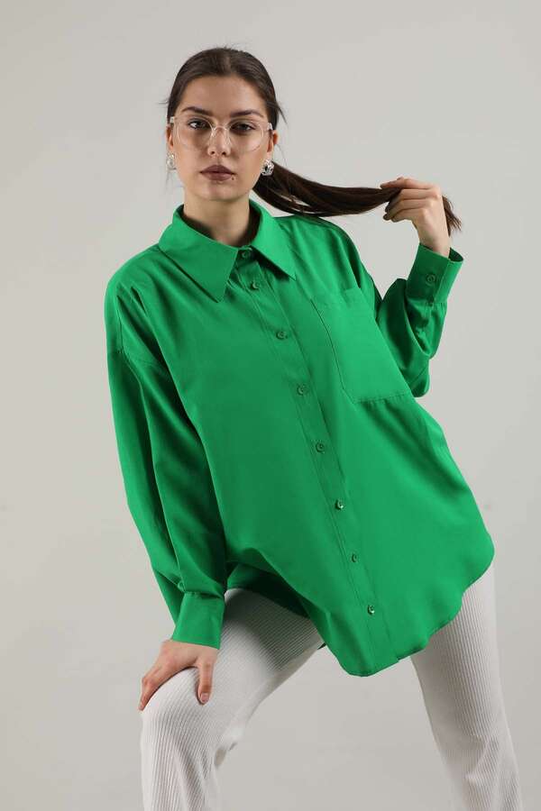 Oversize Pocket Shirt Green - 3