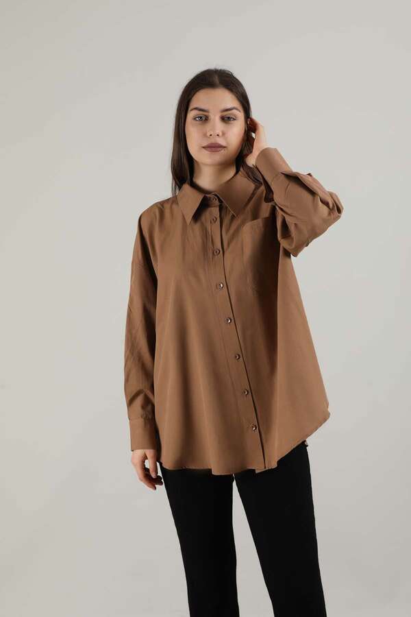 Oversize Pocket Shirt Tan - 2
