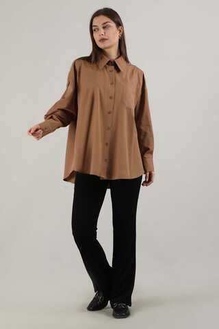 Oversize Pocket Shirt Tan - 1