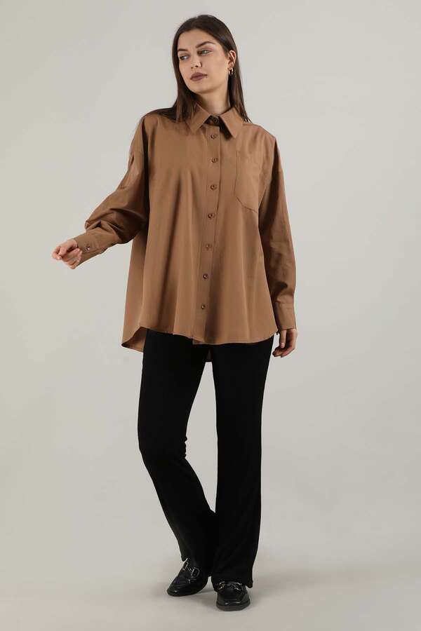 Oversize Pocket Shirt Tan - 1