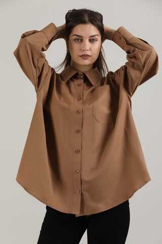 Oversize Pocket Shirt Tan - 4
