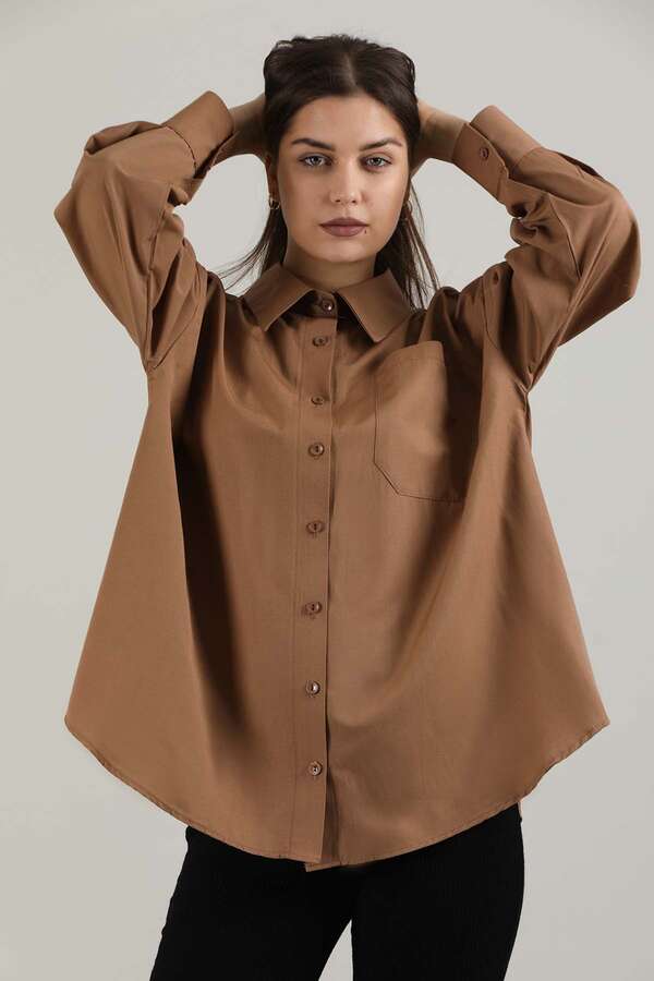 Oversize Pocket Shirt Tan - 4