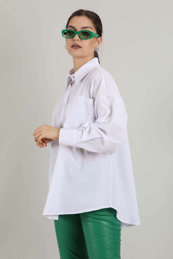 Oversize Pocket Shirt White - 3