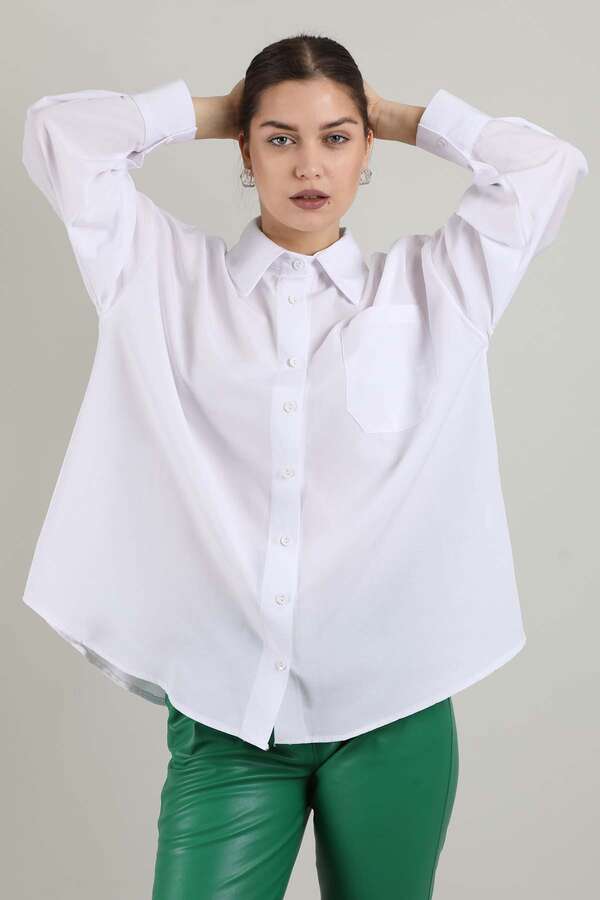 Oversize Pocket Shirt White - 4
