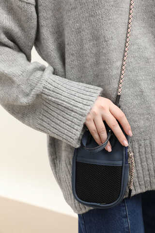 Oversize Ribanalı Kazak Gri - 7