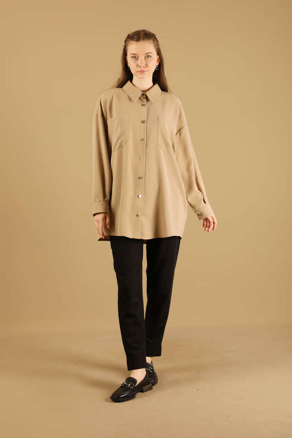 Oversize Shirt Beige 