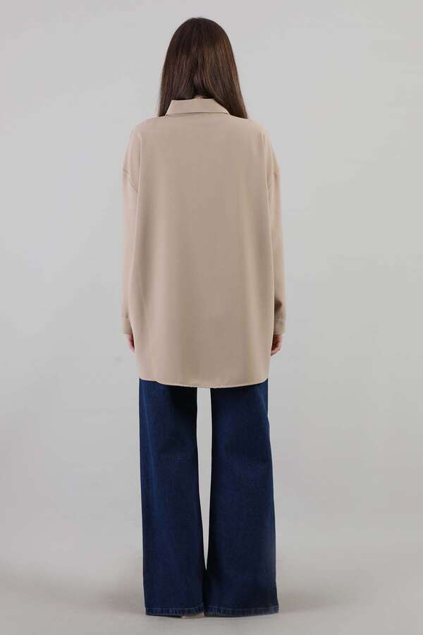 Oversized Shirt Camel - 4