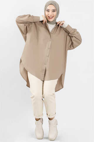 Oversize Shirt Dark Mink - 1