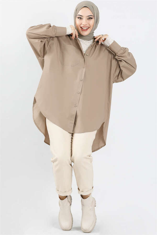 Oversize Shirt Dark Mink - 1