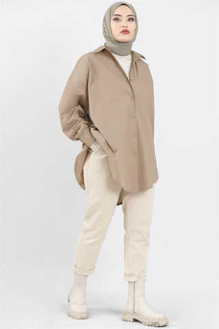 Oversize Shirt Dark Mink - 4