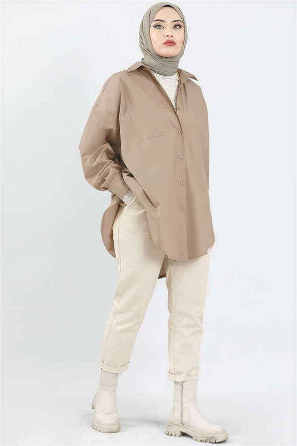 Oversize Shirt Dark Mink - 4