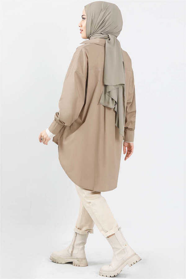 Oversize Shirt Dark Mink - 5