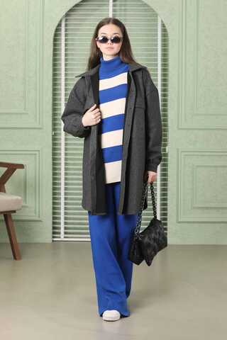 Oversize Shirt Jacket Anthracite - 1