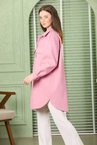 Oversize Shirt Jacket Pink - 3