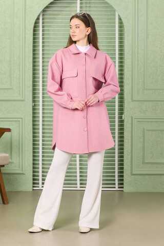Oversize Shirt Jacket Pink - 6
