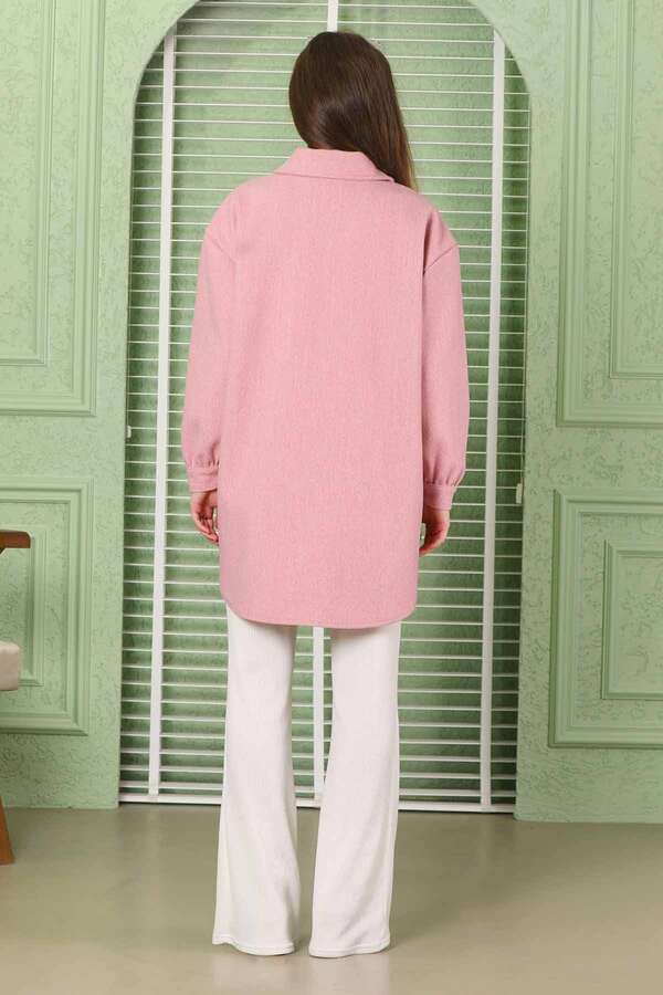 Oversize Shirt Jacket Pink - 10