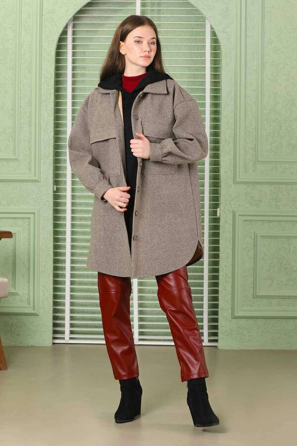 Oversize Shirt Jacket Soil - 3