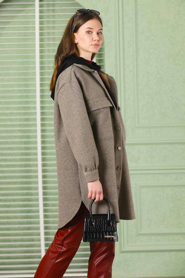 Oversize Shirt Jacket Soil - 4