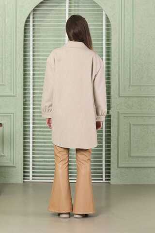 Oversize Shirt Jacket Stone - 7