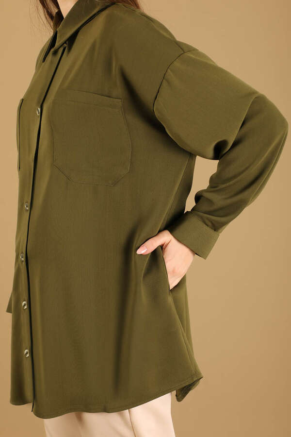 Oversize Shirt Khaki - 3