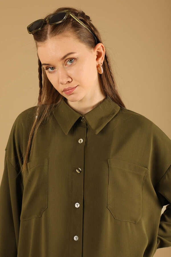 Oversize Shirt Khaki - 4
