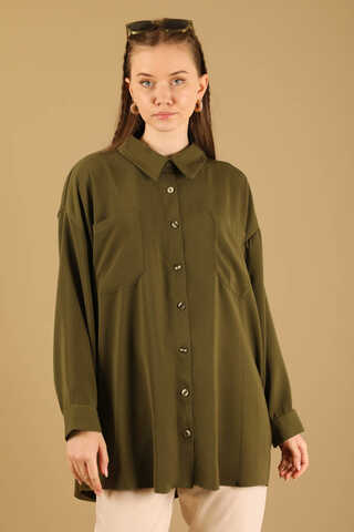 Oversize Shirt Khaki - 1