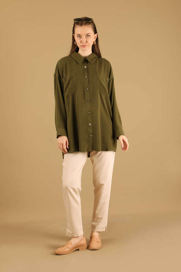 Oversize Shirt Khaki - 2