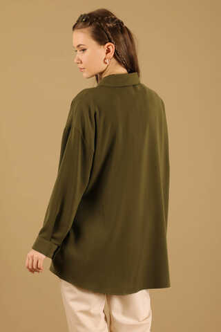 Oversize Shirt Khaki - 5