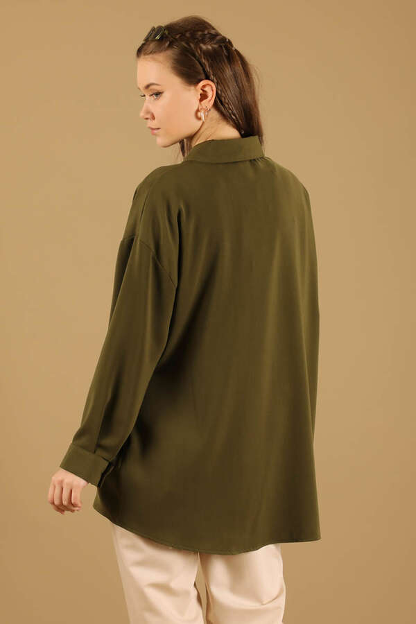 Oversize Shirt Khaki - 5
