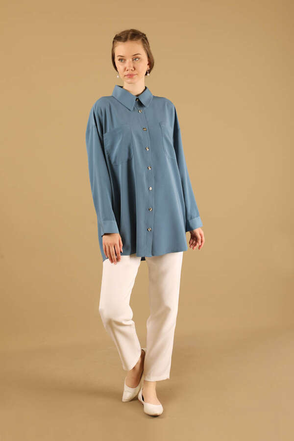 Oversize Shirt Light Blue - 1