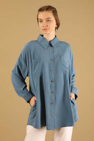 Oversize Shirt Light Blue - 2