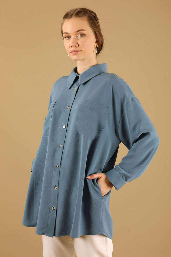 Oversize Shirt Light Blue - 4