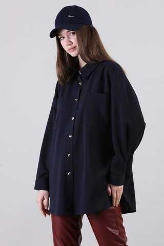Oversizee Shirt Navy - 1