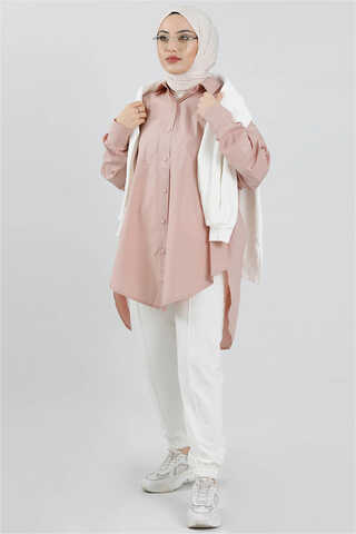 Oversize Shirt Powder Pink  - 1