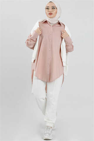 Oversize Shirt Powder Pink  - 3