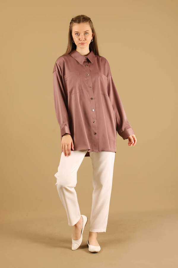 Oversize Shirt Dried Rose - 1