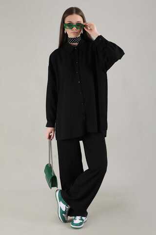 Oversize Shirt Suit Black - 1