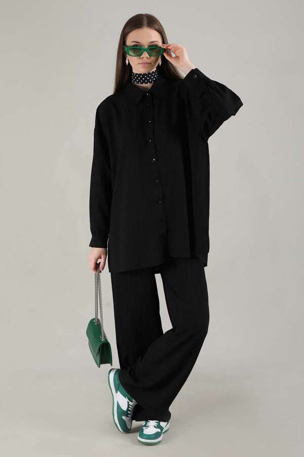 Oversize Shirt Suit Black - 1