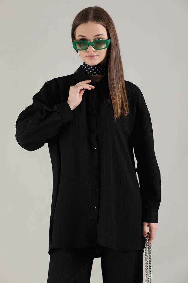 Oversize Shirt Suit Black - 2