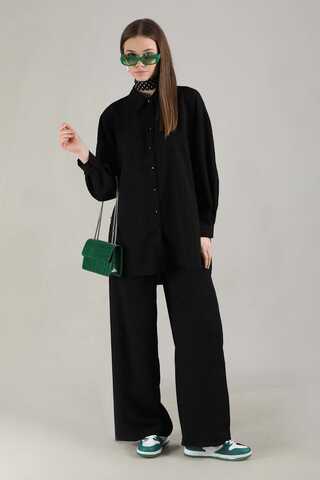 Oversize Shirt Suit Black - 3