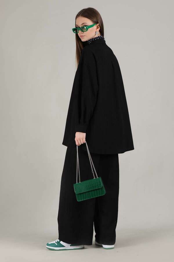 Oversize Shirt Suit Black - 5