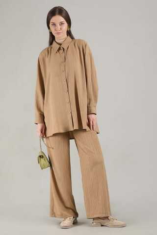 Oversize Shirt Suit Camel - 1