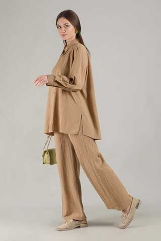 Oversize Shirt Suit Camel - 3