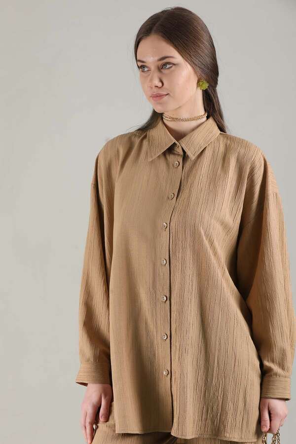 Oversize Shirt Suit Camel - 4