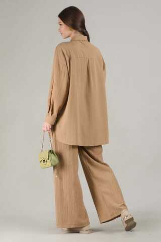 Oversize Shirt Suit Camel - 5