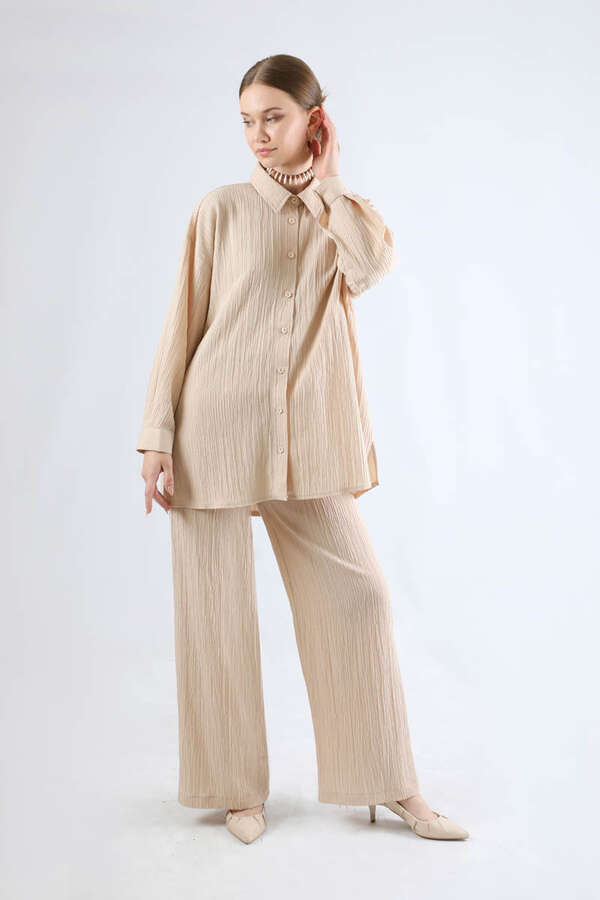 Oversize Shirt Suit Cream - 1