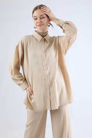 Oversize Shirt Suit Cream - 2