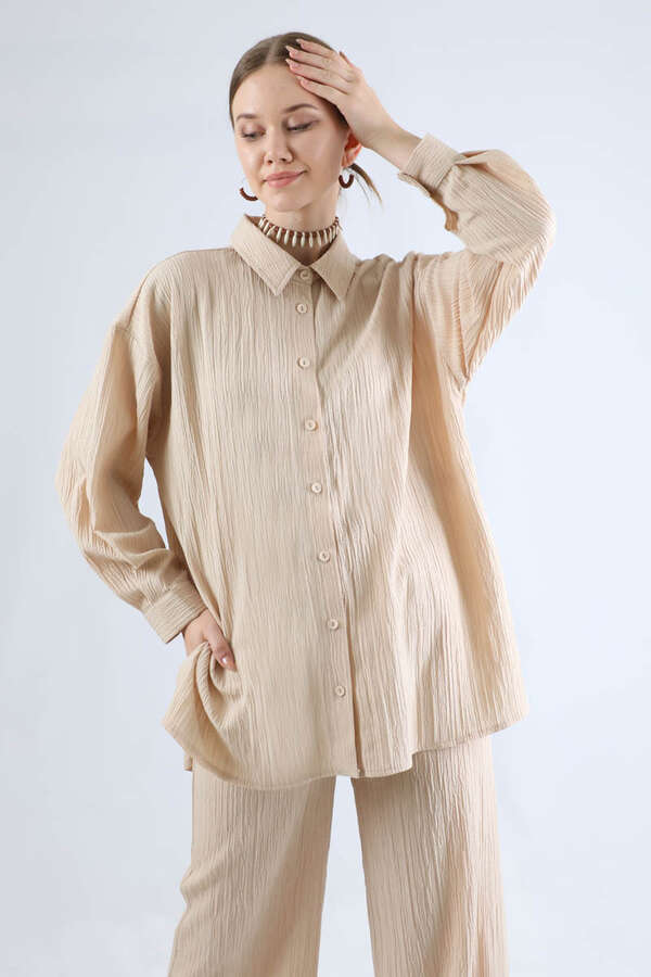 Oversize Shirt Suit Cream - 2